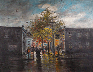 Rainy street scene, Center City